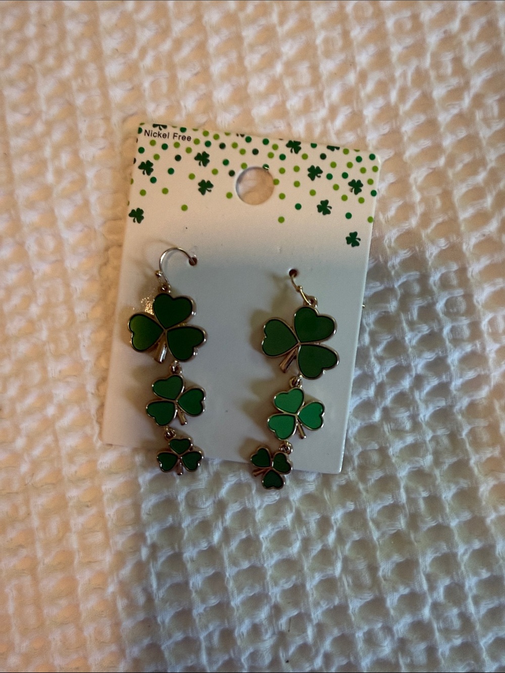 Target Green Triple Shamrock Dangle Earrings